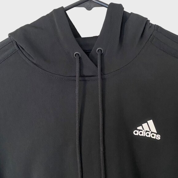 Adidas Adicolor Essential Crop Hoodie Sweatshirt Womens Medium Black Long-Sleeve - Picture 5 of 13
